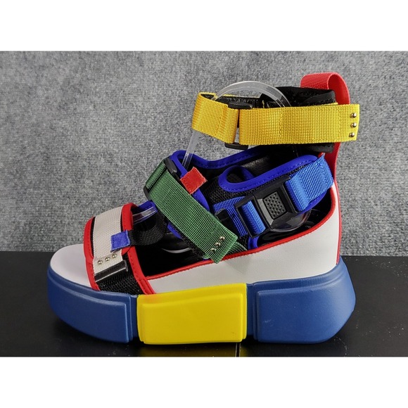 Anthony Wang Mulberry Platform Sandals Colorful Strappy Fashion Women Sz‎ 7.5 - Picture 1 of 8
